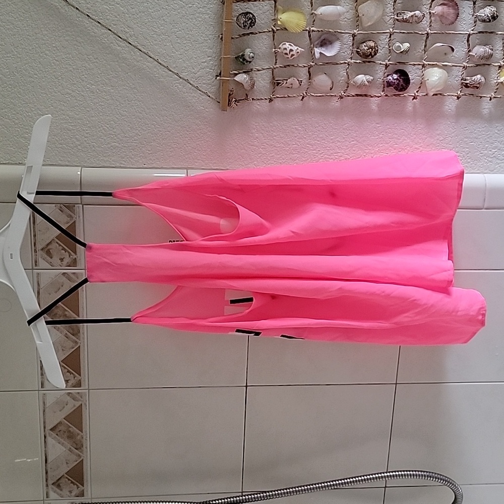 Neon Pink LOVE Racerback Tank - Picture 5 of 5